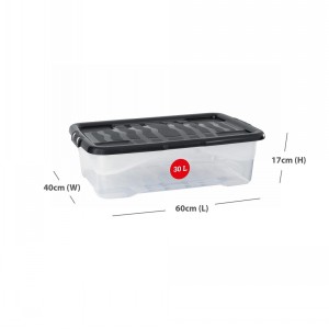 Strata Curve Plastic Storage Box & Lid Size 3 (30 Litre)